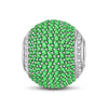 Green Zirconia Minimalist Tarnish-resistant Silver Charms In White Gold Plated