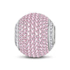 Pink Zirconia Minimalist Tarnish-resistant Silver Charms In White Gold Plated