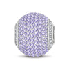 Purple Zirconia Minimalist Tarnish-resistant Silver Charms In White Gold Plated