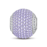 Purple Zirconia Minimalist Tarnish-resistant Silver Charms In White Gold Plated