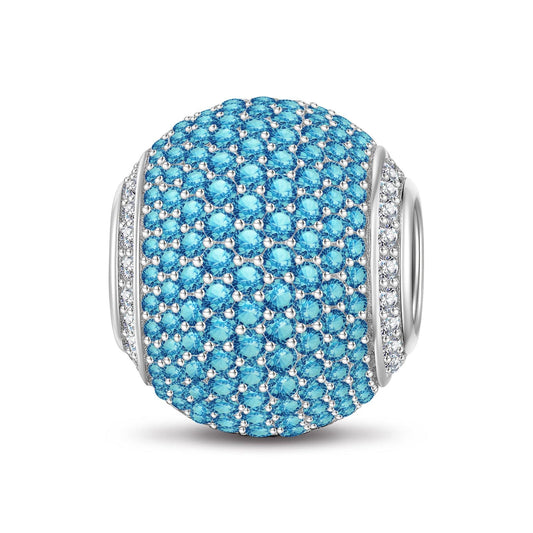 gona- Sapphire Blue Zirconia Minimalist Tarnish-resistant Silver Charms In White Gold Plated