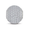White Zirconia Minimalist Tarnish-resistant Silver Charms In White Gold Plated