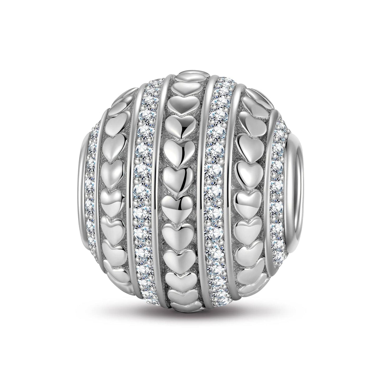 Strings Of Love Tarnish-resistant Silver Charms In White Gold Plated