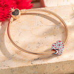 Summer Night Lotus Tarnish-resistant Silver Charms With Enamel In White Gold Plated