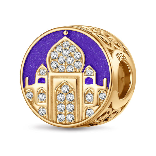 gona- Basilica of the Sacred Heart Tarnish-resistant Silver Charms With Enamel In 14K Gold Plated