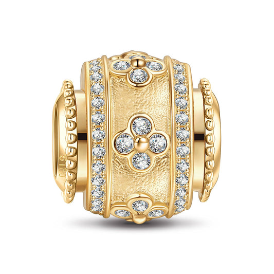 gona- Golden Four-leaf Clover Tarnish-resistant Silver Lucky Charms In 14K Gold Plated