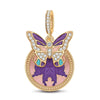 Green Summer's Butterfly Tarnish-resistant Silver Dangle Charms With Enamel In 14K Gold Plated