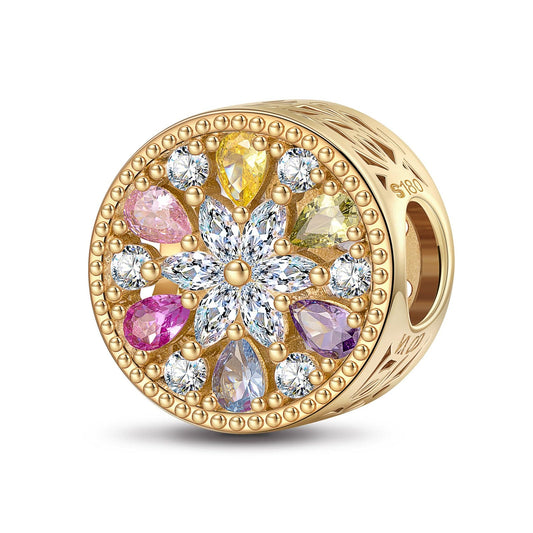 gona- Colorful Pear Blossom Tarnish-resistant Silver Charms In 14K Gold Plated