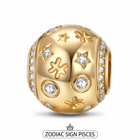 gona- Pisces Tarnish-resistant Silver Constellation Charms In 14K Gold Plated