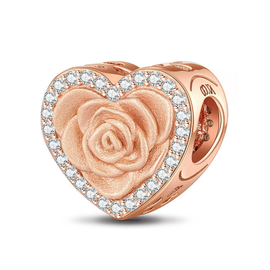 gona- The Promise of Roses Tarnish-resistant Silver Charms In Rose Gold Plated
