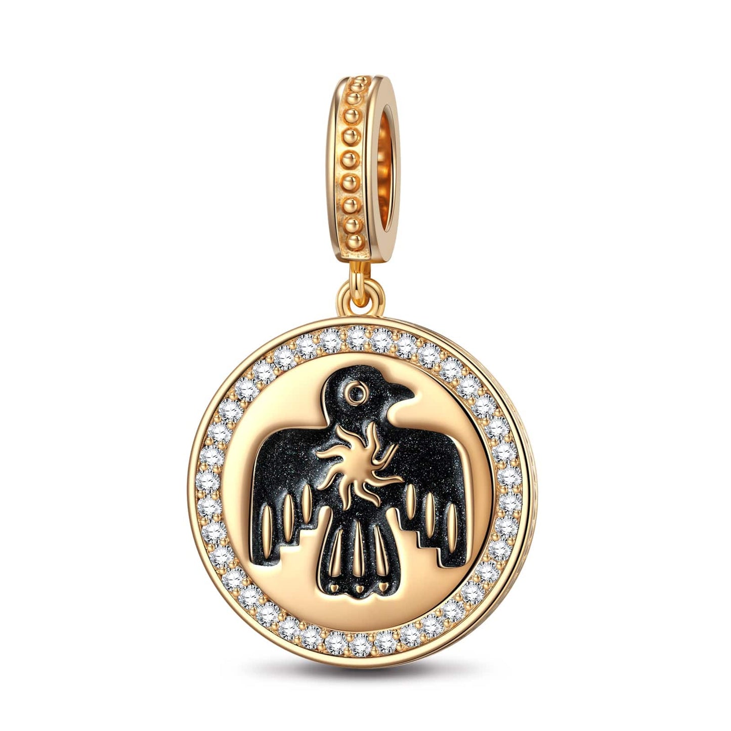 XL Size Thundercloud Elf Tarnish-resistant Silver Dangle Charms With Enamel In 14K Gold Plated For Men