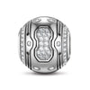 XL Size Mecha Tarnish-resistant Silver Charms In White Gold Plated For Men
