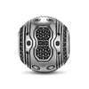 Sterling Silver Mecha XL Size Charms With Enamel In Blackened 925 Sterling silver