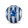 XL Size Shields Tarnish-resistant Silver Charms With Enamel In White Gold Plated For Men