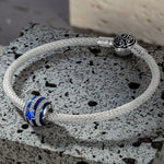 XL Size Shields Tarnish-resistant Silver Charms With Enamel In White Gold Plated For Men