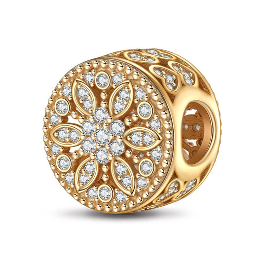 gona- Snow Lotus Tarnish-resistant Silver Charms In 14K Gold Plated