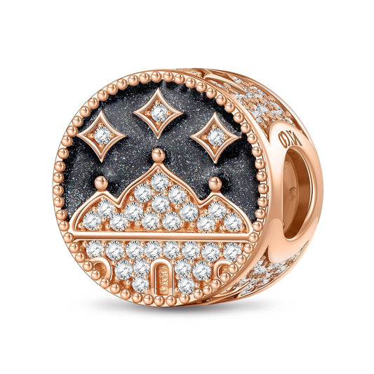 gona- Basilica of the Sacred Heart Tarnish-resistant Silver Charms With Enamel In Rose Gold Plated