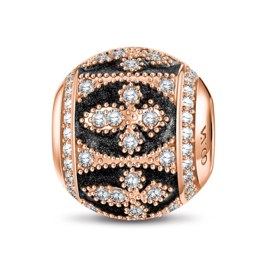 gona- Christian Cross Tarnish-resistant Silver Charms With Enamel In Rose Gold Plated