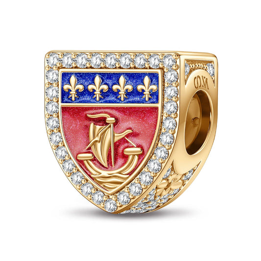 gona- Gendarmerie Tarnish-resistant Silver Charms With Enamel In 14K Gold Plated