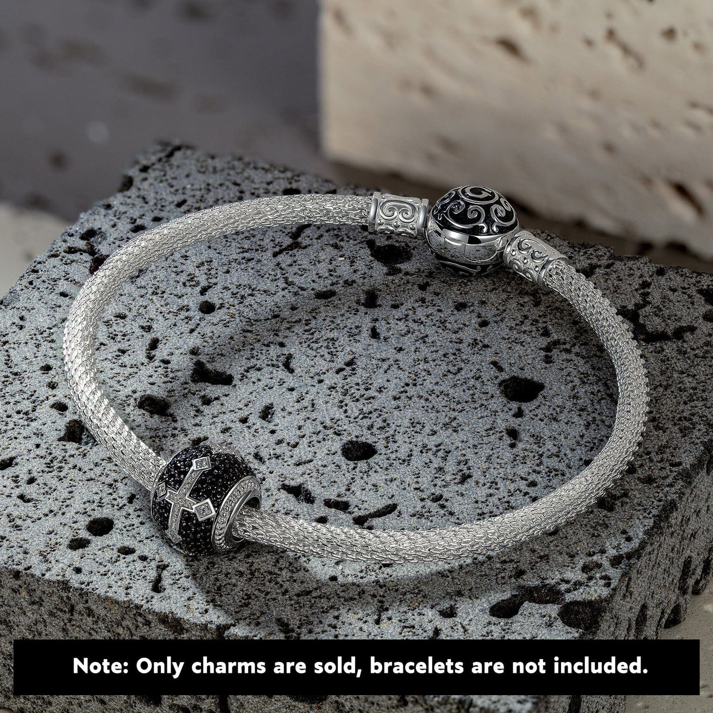 XL Size Imperial Faith Tarnish-resistant Silver Charms In White Gold Plated For Men