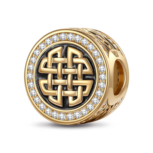 gona- XL Size Interwoven Tarnish-resistant Silver Charms With Enamel In 14K Gold Plated For Men