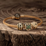 XL Size Hunting Tarnish-resistant Silver Charms With Enamel In 14K Gold Plated For Men