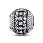 XL Size Glory Tarnish-resistant Silver Charms With Enamel In White Gold Plated For Men