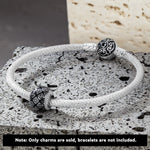 XL Size Supremacy Tarnish-resistant Silver Charms With Enamel In White Gold Plated For Men