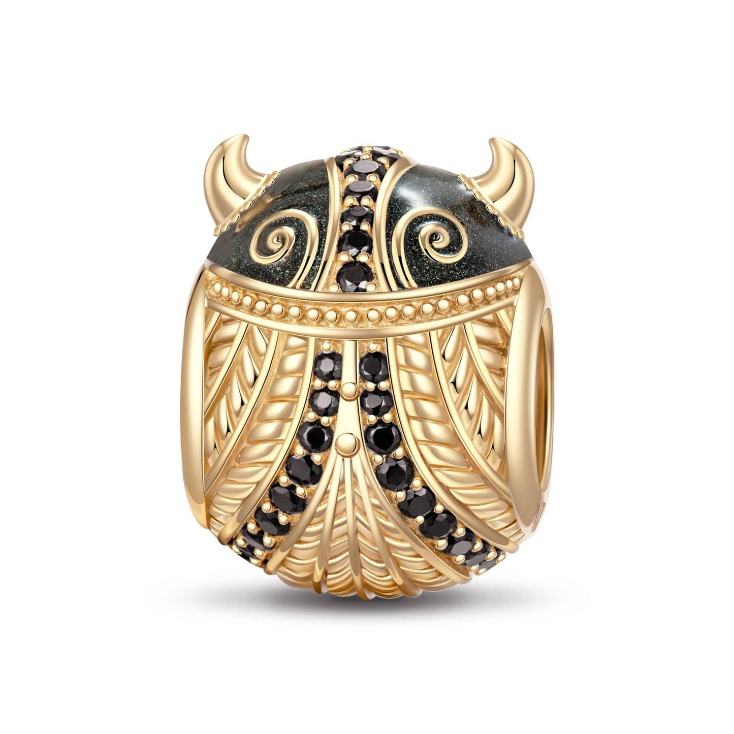 XL Size Patron Saint Tarnish-resistant Silver Charms With Enamel In 14K Gold Plated For Men