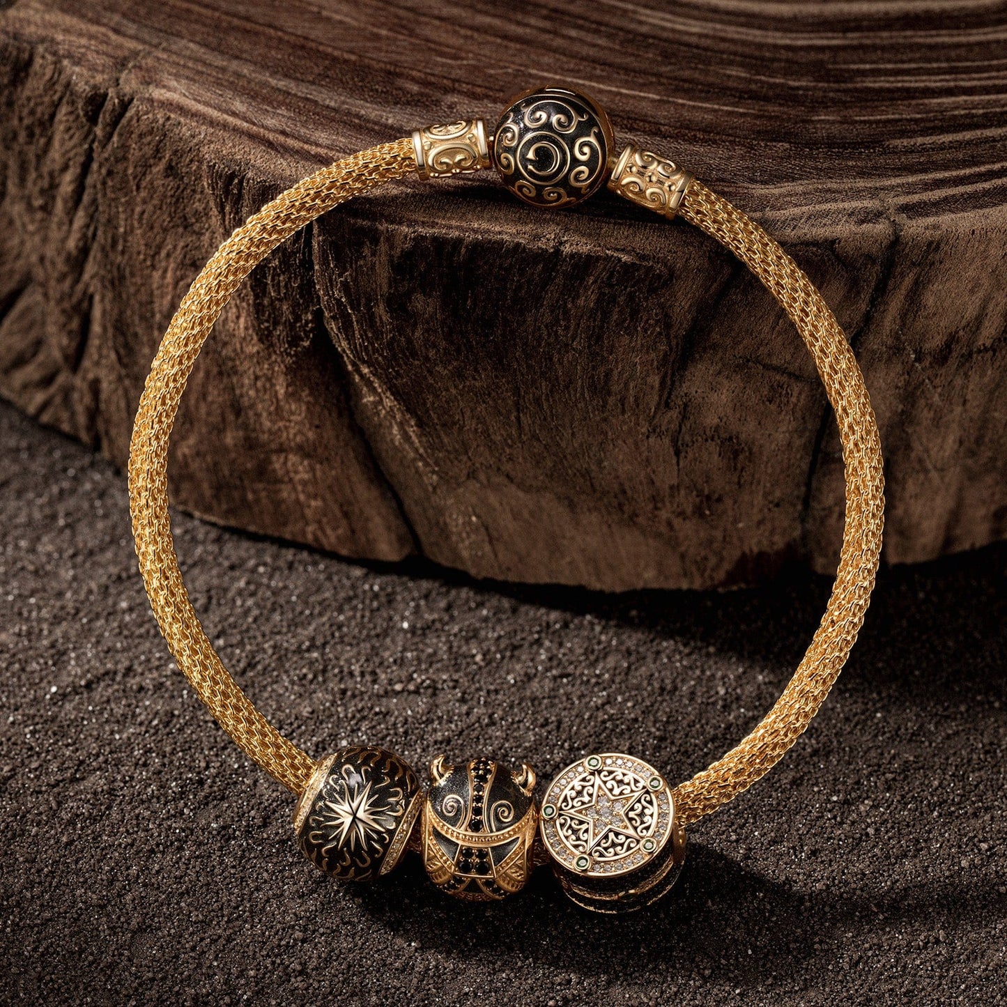 XL Size Patron Saint Tarnish-resistant Silver Charms With Enamel In 14K Gold Plated For Men