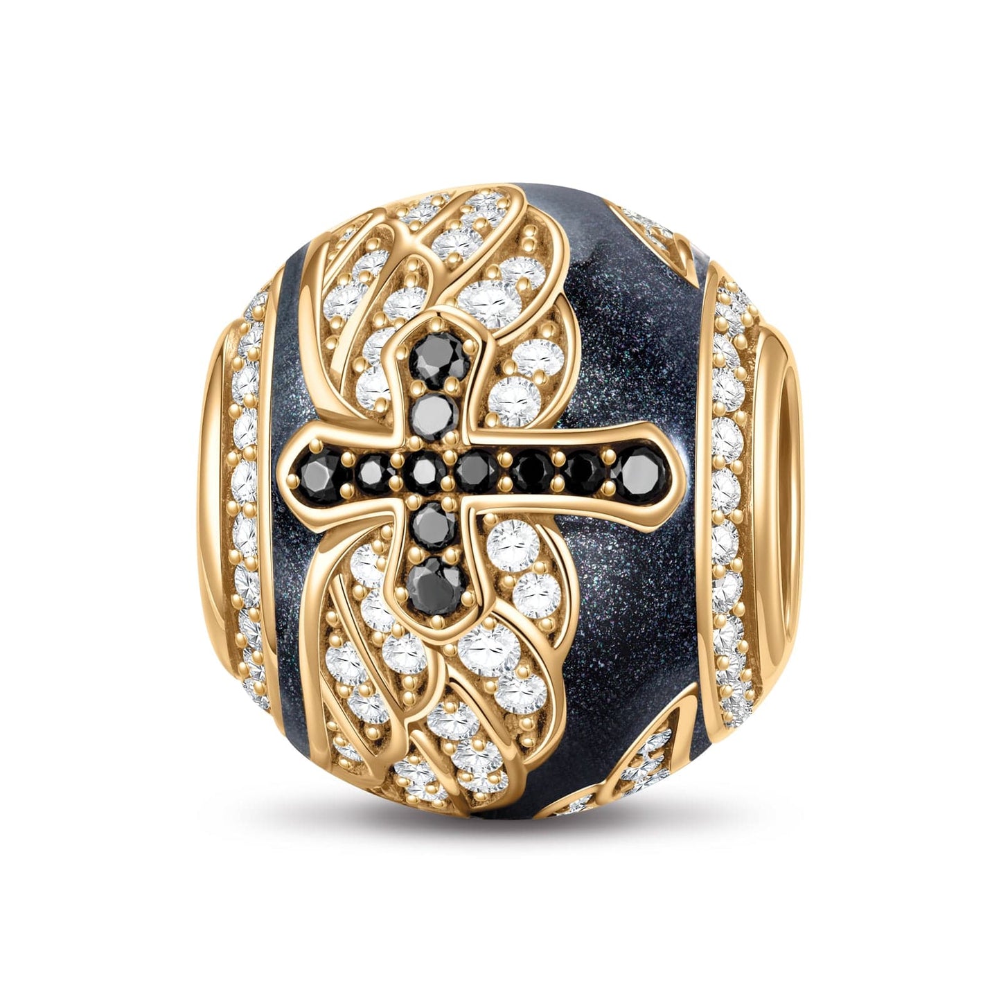 XL Size Redemption Tarnish-resistant Silver Charms With Enamel In 14K Gold Plated For Men