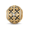XL Size Prosperity Tarnish-resistant Silver Charms With Enamel In 14K Gold Plated For Men