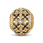 XL Size Prosperity Tarnish-resistant Silver Charms With Enamel In 14K Gold Plated For Men