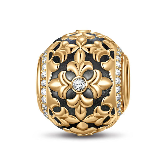 gona- XL Size Prosperity Tarnish-resistant Silver Charms With Enamel In 14K Gold Plated For Men