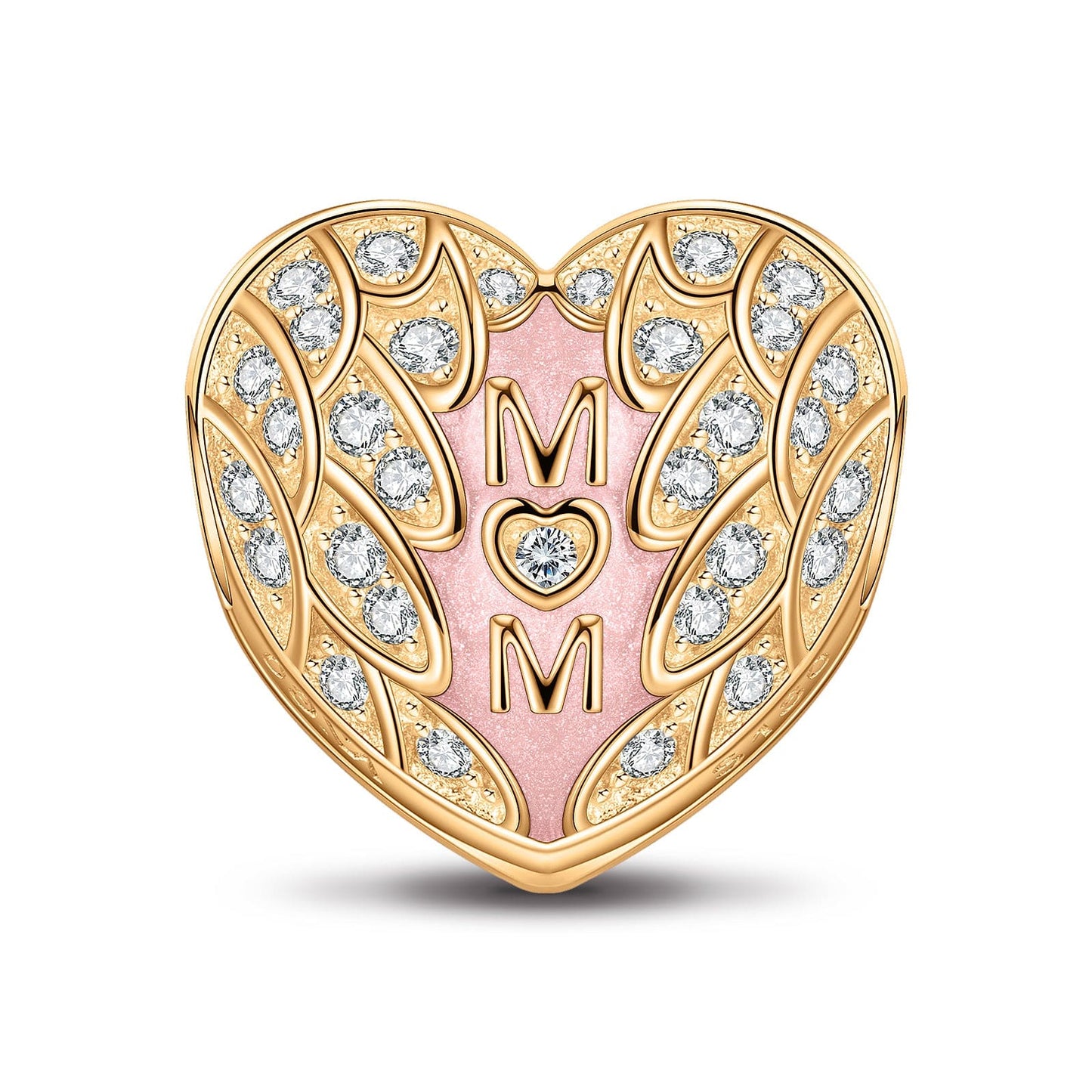 Mother's Love Tarnish-resistant Silver Clips With Enamel In 14K Gold Plated