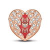 Mother's Love Tarnish-resistant Silver Clips With Enamel In Rose Gold Plated