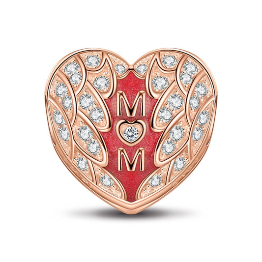 gona- Mother's Love Tarnish-resistant Silver Clips With Enamel In Rose Gold Plated