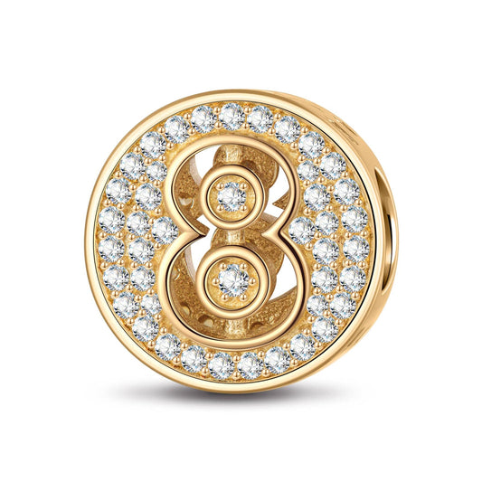 gona- Number Eight Tarnish-resistant Silver Charms In 14K Gold Plated