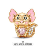 Lovely Axolotl Birthstone Tarnish-resistant Silver Charms With Enamel In 14K Gold Plated - Heartful Hugs Collection