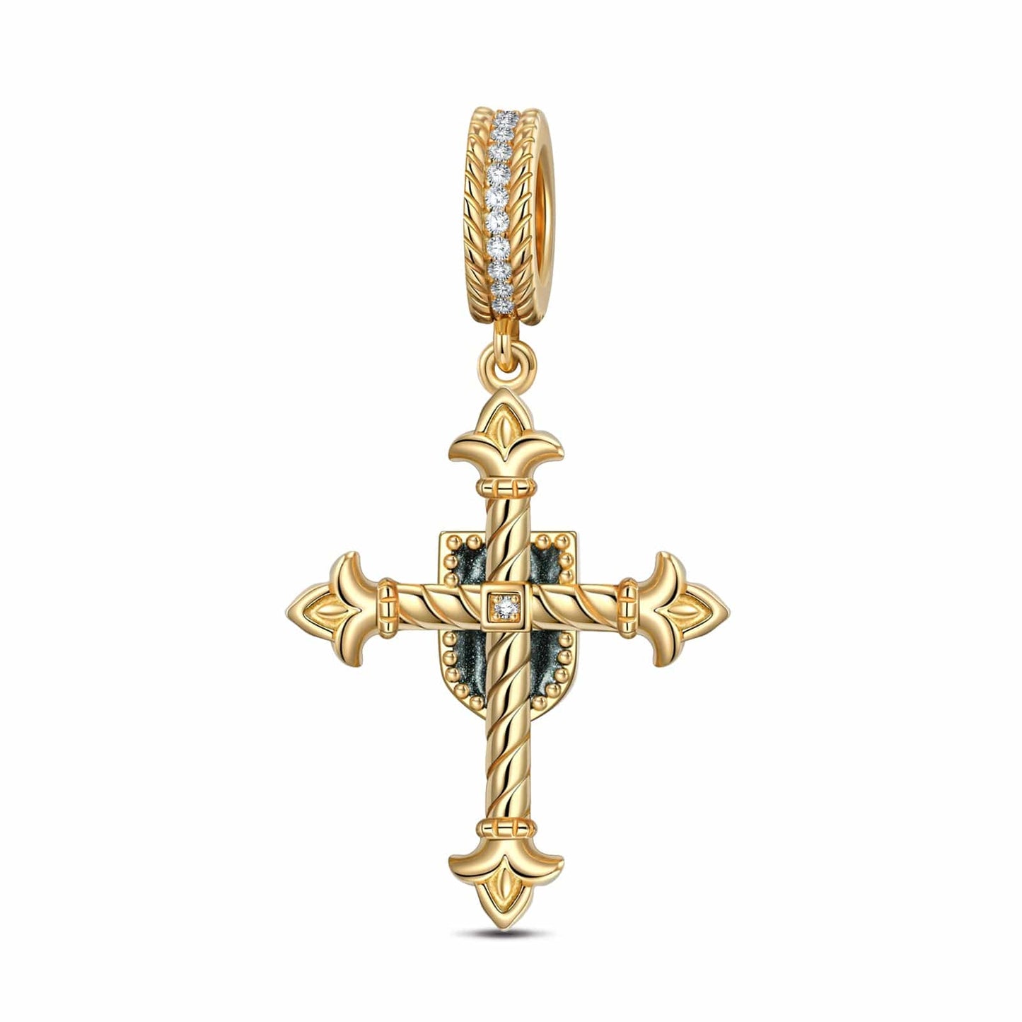 XL Size The Eye of God Tarnish-resistant Silver Dangle Charms With Enamel In 14K Gold Plated For Men
