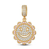 Smiling Sunflower Emoji Tarnish-resistant Silver Dangle Charms In 14K Gold Plated