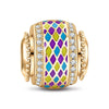 Stained Glass Window Tarnish-resistant Silver Lucky Charms With Enamel In 14K Gold Plated