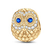 Snowy Owl Tarnish-resistant Silver Animal Charms In 14K Gold Plated