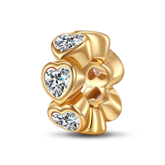 gona- Love Cycle Tarnish-resistant Silver Spacer Charms In 14K Gold Plated