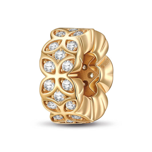 gona- Quatrefoil Tarnish-resistant Silver Spacer Charms In 14K Gold Plated