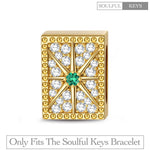 Shining Octagram Tarnish-resistant Silver Rectangular Charms In 14K Gold Plated