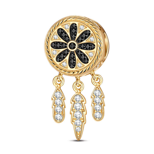 gona- Dreamcatcher XL Size Tarnish-resistant Silver Dangle Charms With Enamel In 14K Gold Plated For Men