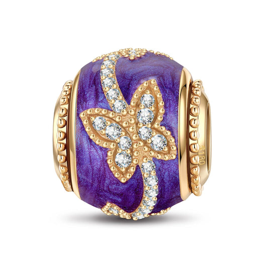 gona- Butterflies in Tandem Tarnish-resistant Silver Lucky Charms With Enamel In 14K Gold Plated