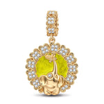 Elephant and Butterfly Tarnish-resistant Silver Animal Dangle Charms With Enamel In 14K Gold Plated