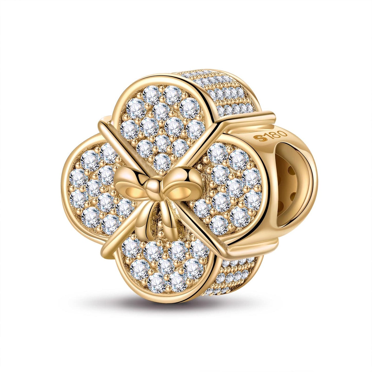 Lucky Gift Tarnish-resistant Silver Charms in Two-Tone Plating
